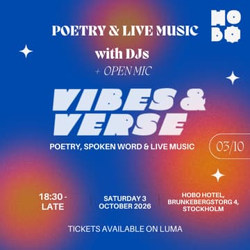 Cover Image for Vibes & Verse Oct 3rd @ Hobo Hotel