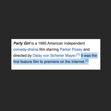 Cover Image for 🎞️ The First Movie to Stream Online: 'Party Girl' Screening (1995)