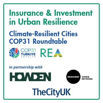 Cover Image for Climate-Resilient Cities: Insurance and Investment in Urban Resilience, with Howden and TheCityUK