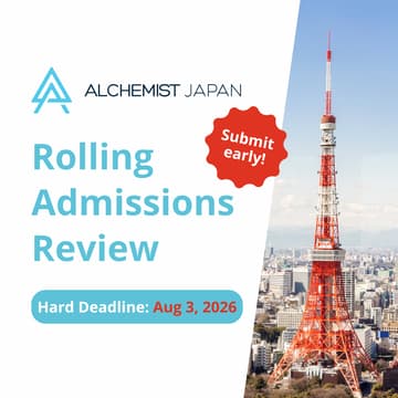 Cover Image for 🗼Applications Deadline Aug 3, 2026 | Alchemist Japan 2026