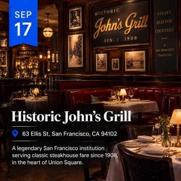 Cover Image for Dinner at Historic John's Grill