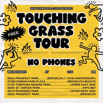 Cover Image for Yoga Club Touching Grass Tour: Dan's Birthday Edition 🎉 (Prospect Park)