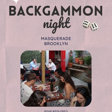 Cover Image for Backgammon Night at Masquerade (Williamsburg)