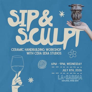 Cover Image for Sip & Sculpt: Ceramic Handbuilding Workshop with Cera Sera Studio 🌀