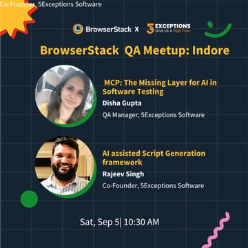 Cover Image for BrowserStack Meetup Indore: AI for Context-Aware QA & Scalable Automation
