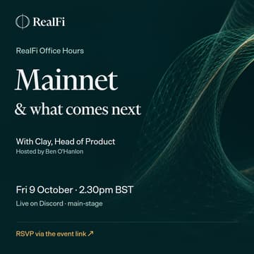 Cover Image for RealFi Office Hours #10: Mainnet & what comes next