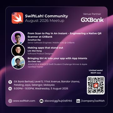 Cover Image for SwiftLah! Community August 2026 Meetup