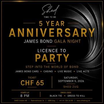 Cover Image for 5 YEARS OF SHED – THE JAMES BOND NIGHT