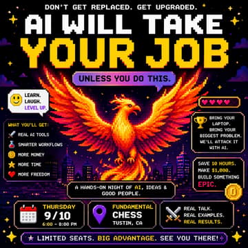 Cover Image for 🤖 AI WILL TAKE YOUR JOB — Unless You Do This: FREE Intro Class to ChatGPT, Claude, Grok, Gemini, & Ai Explained for Beginners