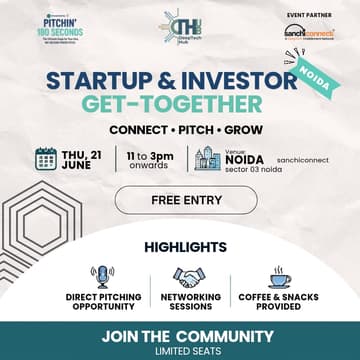 Cover Image for Startup & Funded Startup Meetup {Noida}