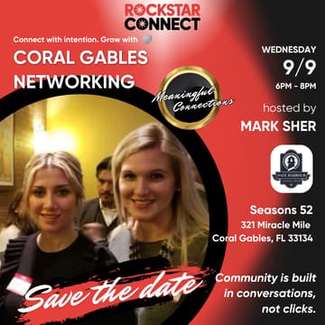 Cover Image for Free Coral Gables Rockstar Connect Networking Event (September)