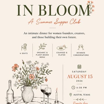 Cover Image for In Bloom — A Supper for Women Founders