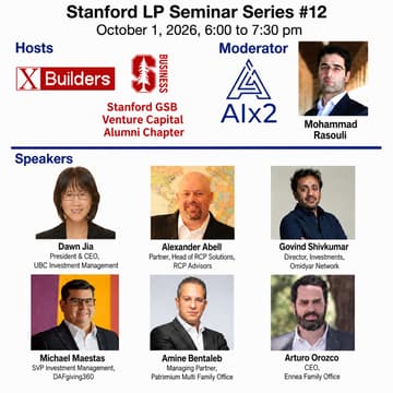 Cover Image for Stanford LP Series #12(UBC Investment Management; RCP Advisors; Omidyar Network; DAFgiving360; Patrimium Family Office; Ennea Family Office)