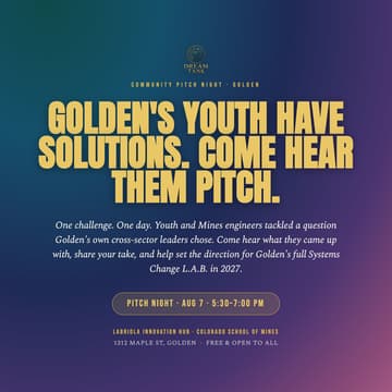 Cover Image for Golden Community Pitch Night: Youth Have Solutions