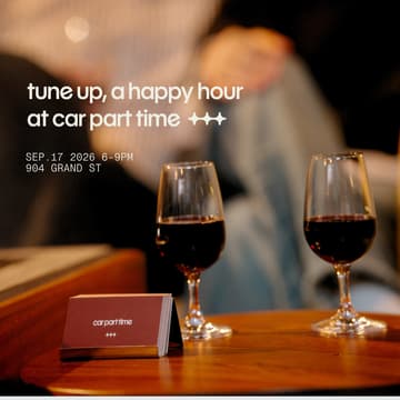 Cover Image for Tune Up, a happy hour at Car Part Time