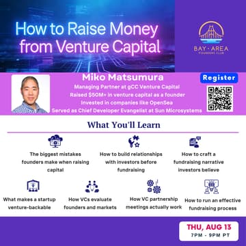 Cover Image for How to Raise Venture Capital — A Workshop with Legendary Silicon Valley Investor Miko Matsumura