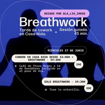 Cover Image for Trabaja. Respira. Suelta. — Work, Breathe, Release. — Cowork 14h Breathwork 19:30h