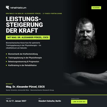 Cover Image for LEISTUNGSSTEIGERUNG DER KRAFT DURCH BIOMECHANISCHES KNOW-HOW: OPTIMIERTE TRAININGSPLANUNG IN DER PHYSIOTHERAPIE VON & MIT ALEXANDER PÜRZEL