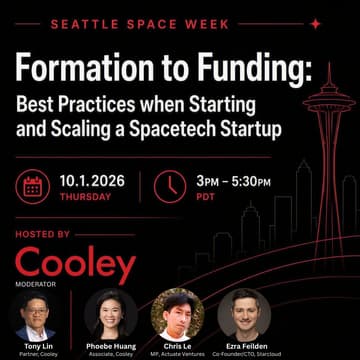 Cover Image for Formation to Funding: Best Practices when Starting and Scaling a Spacetech Startup