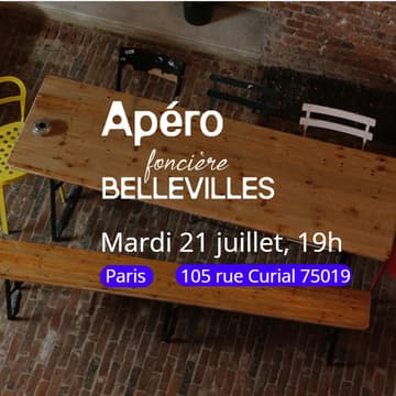 Cover Image for Apéro mensuel de la Foncière Bellevilles [Paris]