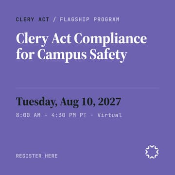 Cover Image for Clery Act Compliance for Campus Safety (Flagship program)