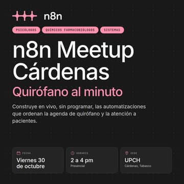 Cover Image for n8n Meetup Cárdenas: Quirófano al minuto