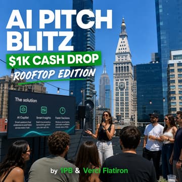 Cover Image for AI Pitch Blitz: $1K Cash Drop Rooftop Edition | by 1PB.org and Verci