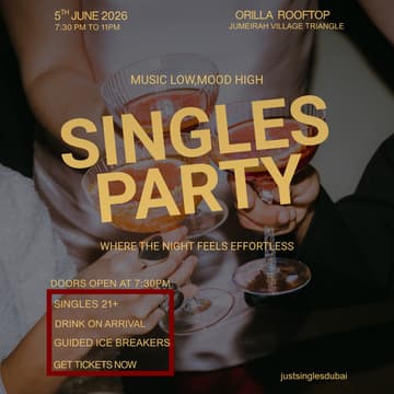 Cover Image for JUST SINGLES DUBAI AT ORILLA