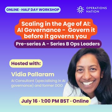 Cover Image for [Online Workshop] How to Scale in the Age of AI with AI Governance for Pre-series A to Series B