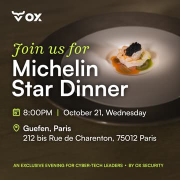 Cover Image for Dîner exclusif OX Security - Paris