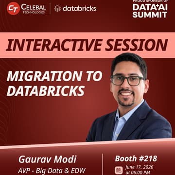 Cover Image for Migration to Databricks by Gaurav Modi | Celebal Tech Booth #218