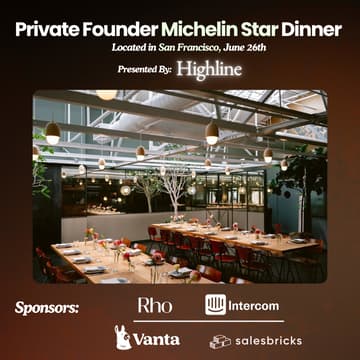 Cover Image for Private Founder Michelin Star Dinner (SF)