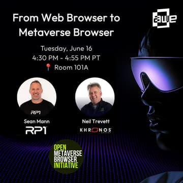 Cover Image for AWE Session: From Web Browser to Metaverse Browser