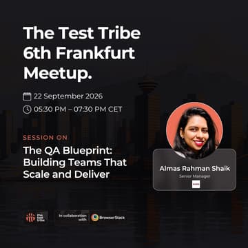 Cover Image for The QA Blueprint: Building Teams That Scale and Deliver | 6th Frankfurt Meetup