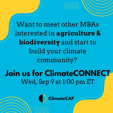 Cover Image for MBA ClimateCONNECT: Agriculture & Biodiversity