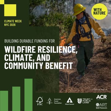 Cover Image for Financing the Future of America’s Forests: Building Durable Funding for Wildfire Resilience, Climate, and Community Benefit