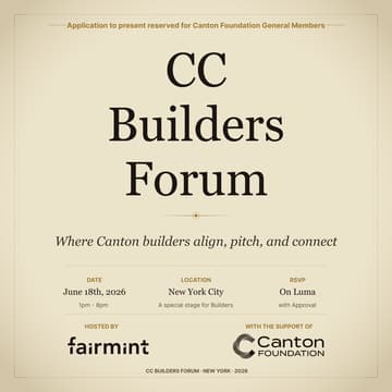 Cover Image for CC Builders Forum — Canton Ecosystem Builders & Institutions
