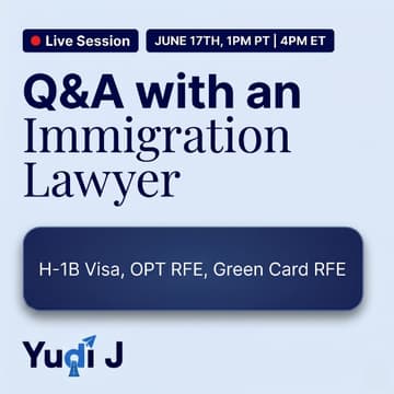 Cover Image for Ask an Immigration Lawyer: F1, OPT, H1B, Green Card & More