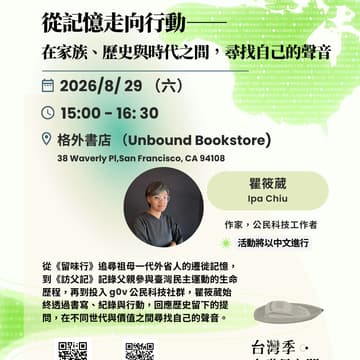 Cover Image for [台湾季·在世界之间] 对话 瞿筱葳(Ipa Chiu)