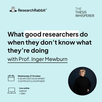 Cover Image for What good researchers do when they don’t know what they’re doing with Prof. Inger Mewburn (The Thesis Whisperer)