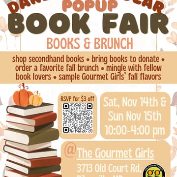 Cover Image for Books & Brunch Pop-Up Book Fair at Gourmet Girls