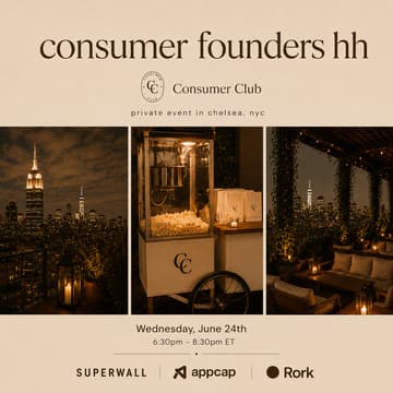 Cover Image for Consumer Founders Happy Hour - Hosted by Consumer Club