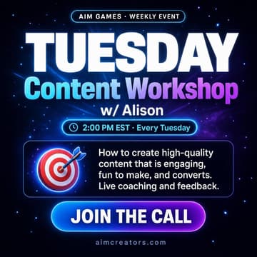 Cover Image for Tuesday Content Workshop w/ Alison