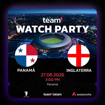 Cover Image for Team1 Watch Party 🔺 Panamá Vs Inglaterra