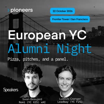 Cover Image for Pioneers: European YC Alumni × Angels Evening - Invite Only