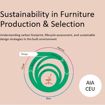 Cover Image for CEU - Sustainability in Furniture Production & Selection