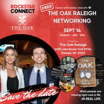 Cover Image for Free The Oak Raleigh Networking Rockstar Connect Event (September)