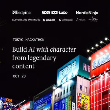 Cover Image for 東京ハッカソン〜コンテンツの力を、AIのひらめきに Tokyo Hackathon l Build AI with character
