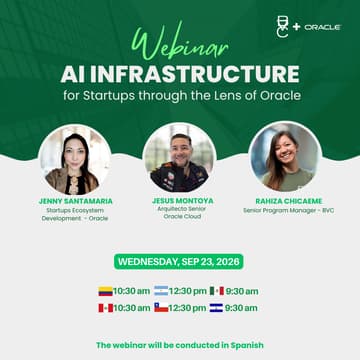 Cover Image for Webinar I AI Infrastructure for Startups through the Lens of Oracle
