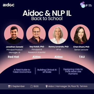Cover Image for NLP IL x Aidoc - September Meetup 2026